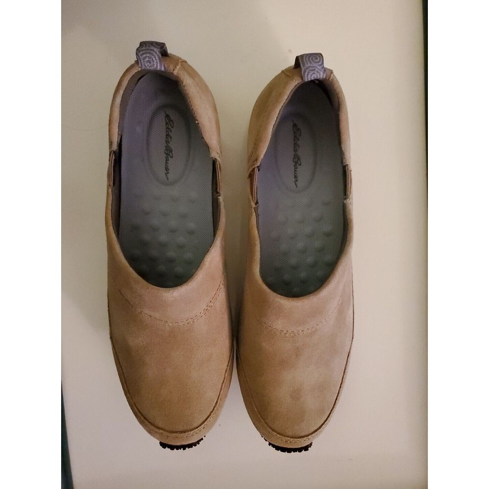 Women's Eddie Bauer Tan Suede Mule Pull-Ons Size‎ 10